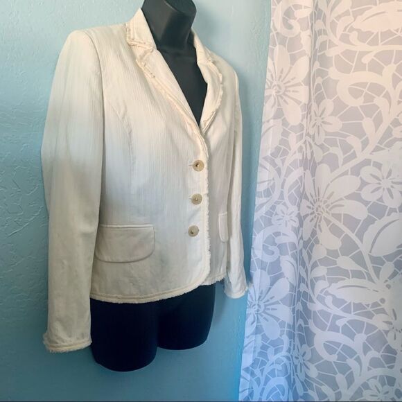 Banana Republic Cream Textured Blazer Size 6 - Picture 5 of 16